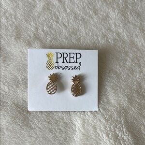 Gold Pineapple Stud Earrings